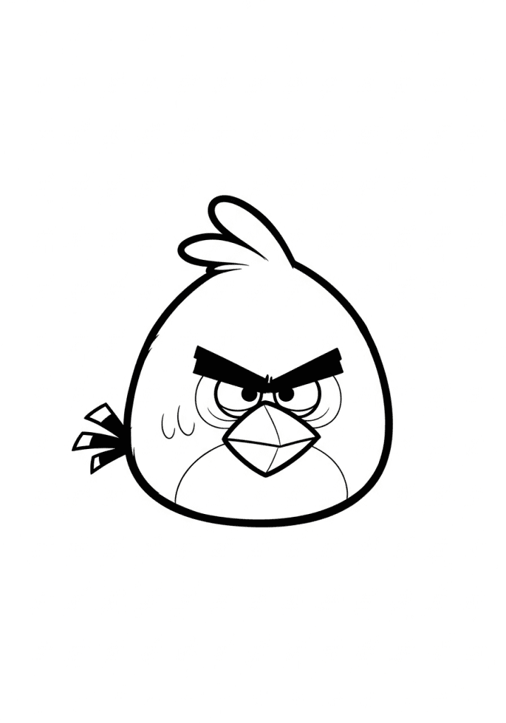 Angry Birds Red Bird line art coloring page