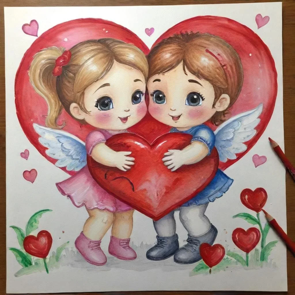 THIS IMAGE ABOUT valentine day painting kids coloring pages (free pdf download)